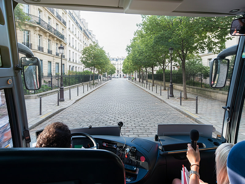 inside coach during travel