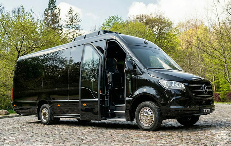black minibus for group side