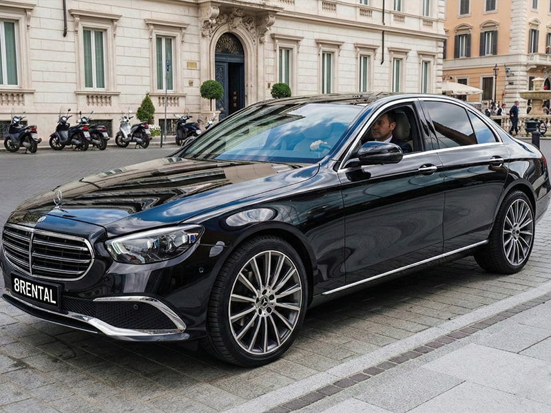 car with driver waiting for passengers