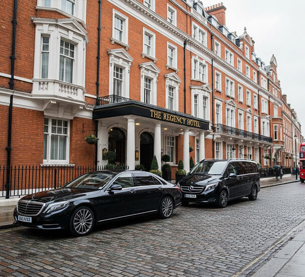 Car in front of hotel