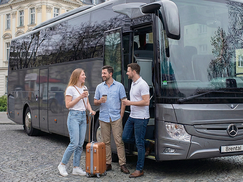 travel group near coach