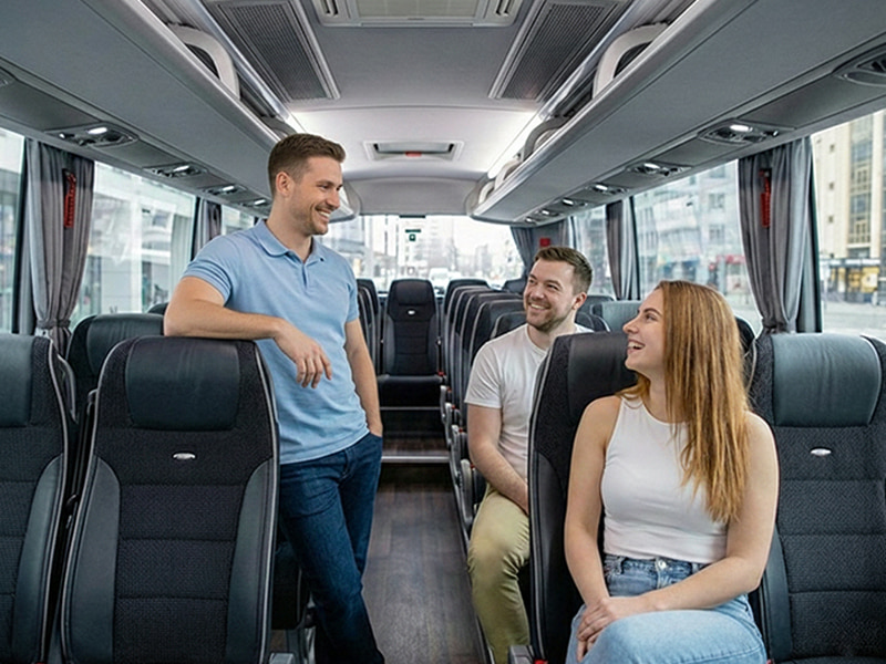 travel group inside coach