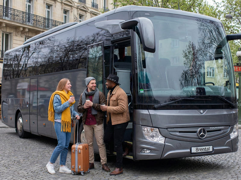 group of people stays near bus